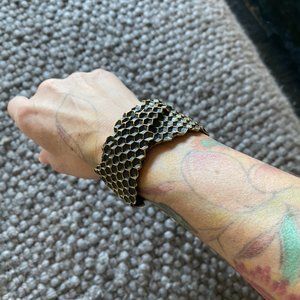 Brass honeycomb Cuff - Hand made